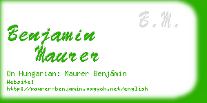 benjamin maurer business card